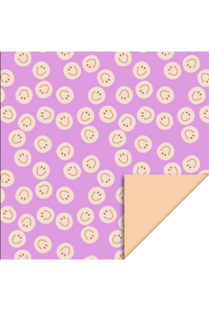 Dubbelzijdig Inpakpapier - Smile Pink - Peach