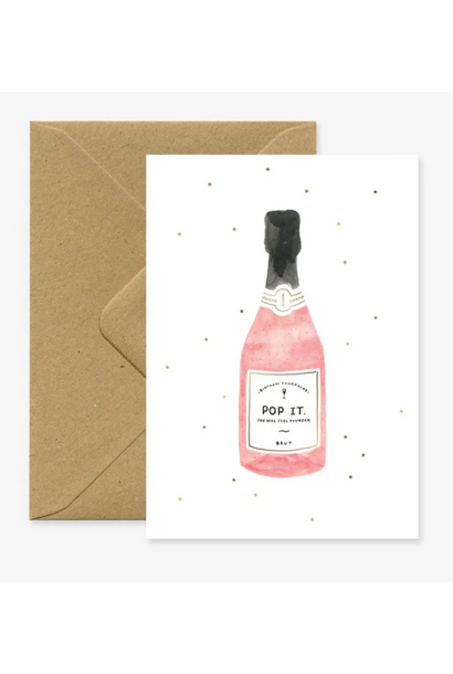 Wenskaart Birthday Champagne