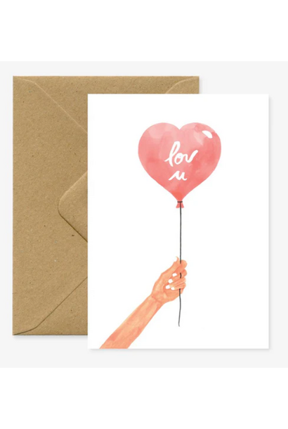 Wenskaart Heart Balloon