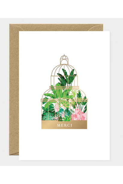 Wenskaart Merci Green House