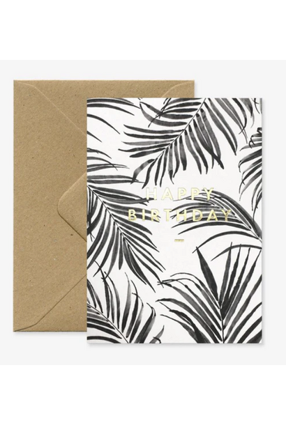 Wenskaart Happy Birthday Palm Tree