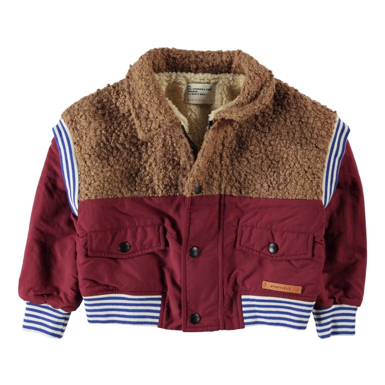 PiuPiuChick Outdoor jacket - Brick & Brown 10y