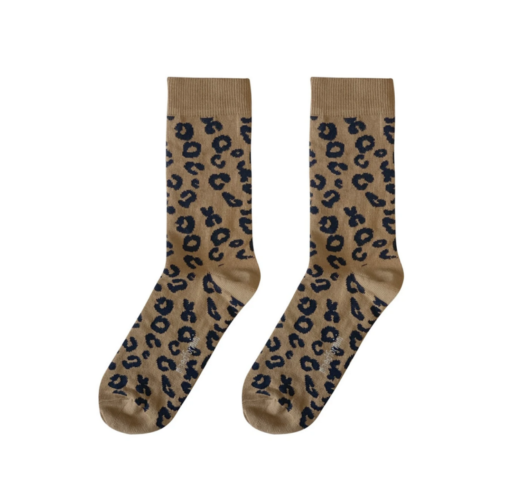 Maed for Mini Brown leopard MAMA socks