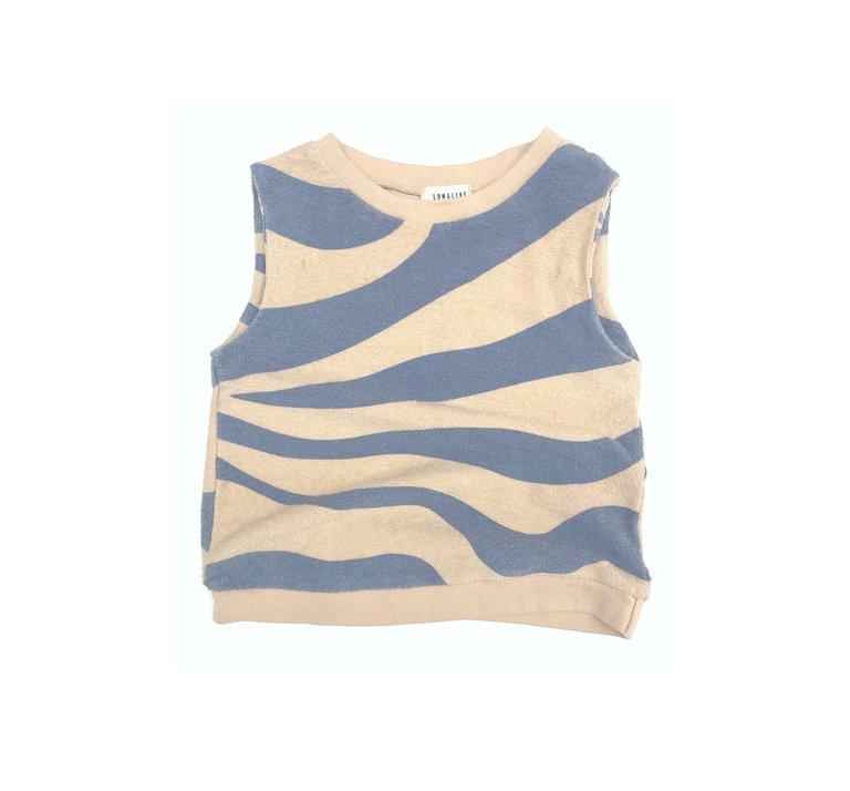 Longlivethequeen Blue psychic stripe Terry Top