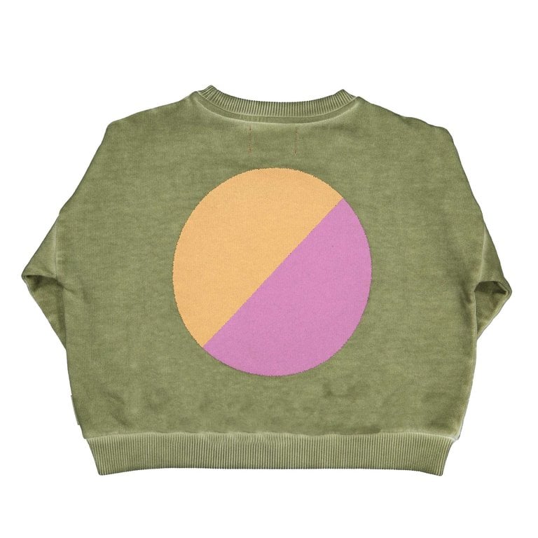 PiuPiuChick Unisex sweatshirt - Washed military green w/ les amis print