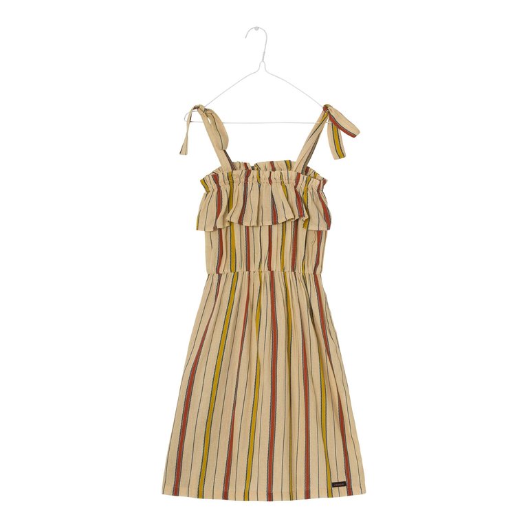 A MONDAY Rie dress - Abricot illusion stripe