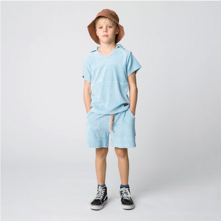 A MONDAY Gio terry shorts - Blue fog