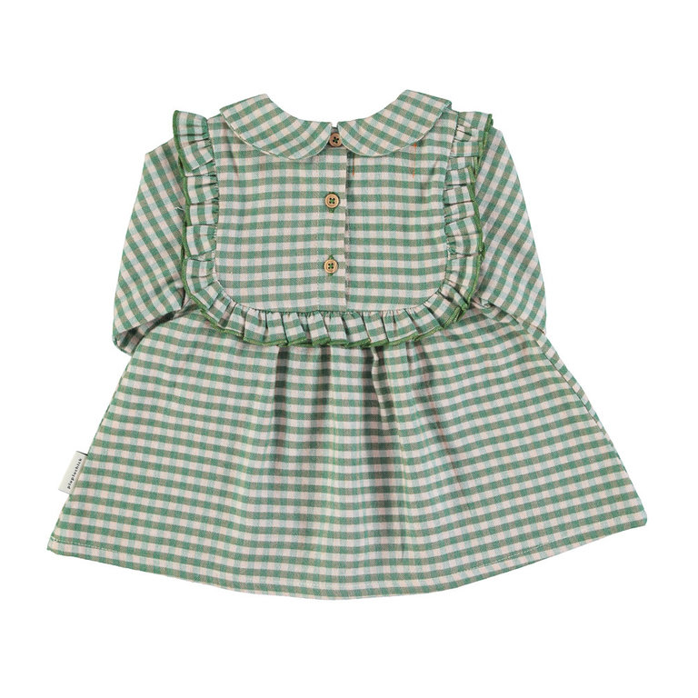 PiuPiuChick Baby peter pan dress green checkered