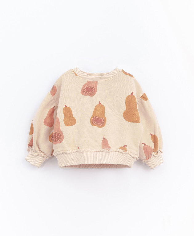 PLAY UP Printed fleece sweater Chickpea