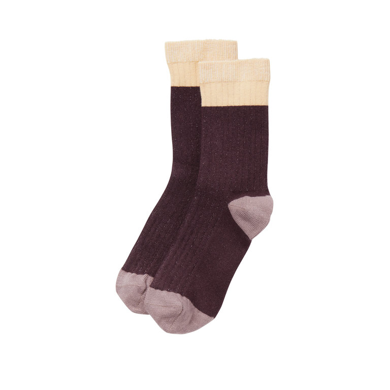 Mingo Socks tri-color Chestnut/rose grey