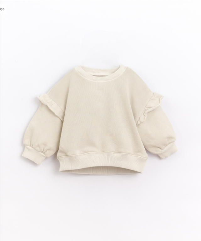 PLAY UP Fleece Sweater w/frills 3m - Lila