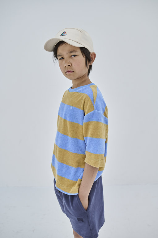 Repose ams Tee sweat - Biscotti blueish block stripe