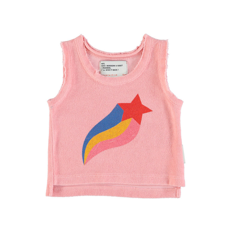 PiuPiuChick Baby sleeveless shirt - Pink w/ star