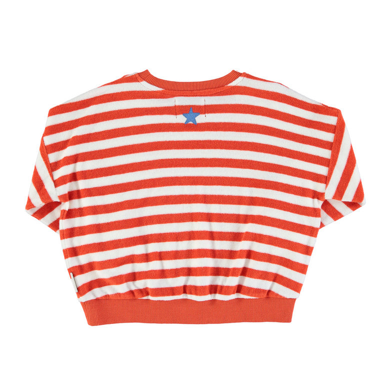 PiuPiuChick Unisex sweatshirt - Red & ecru stripes