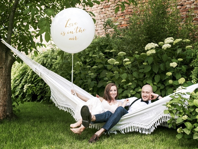 Reuzeballon | Love is in the air | Goud | 100 centimeter