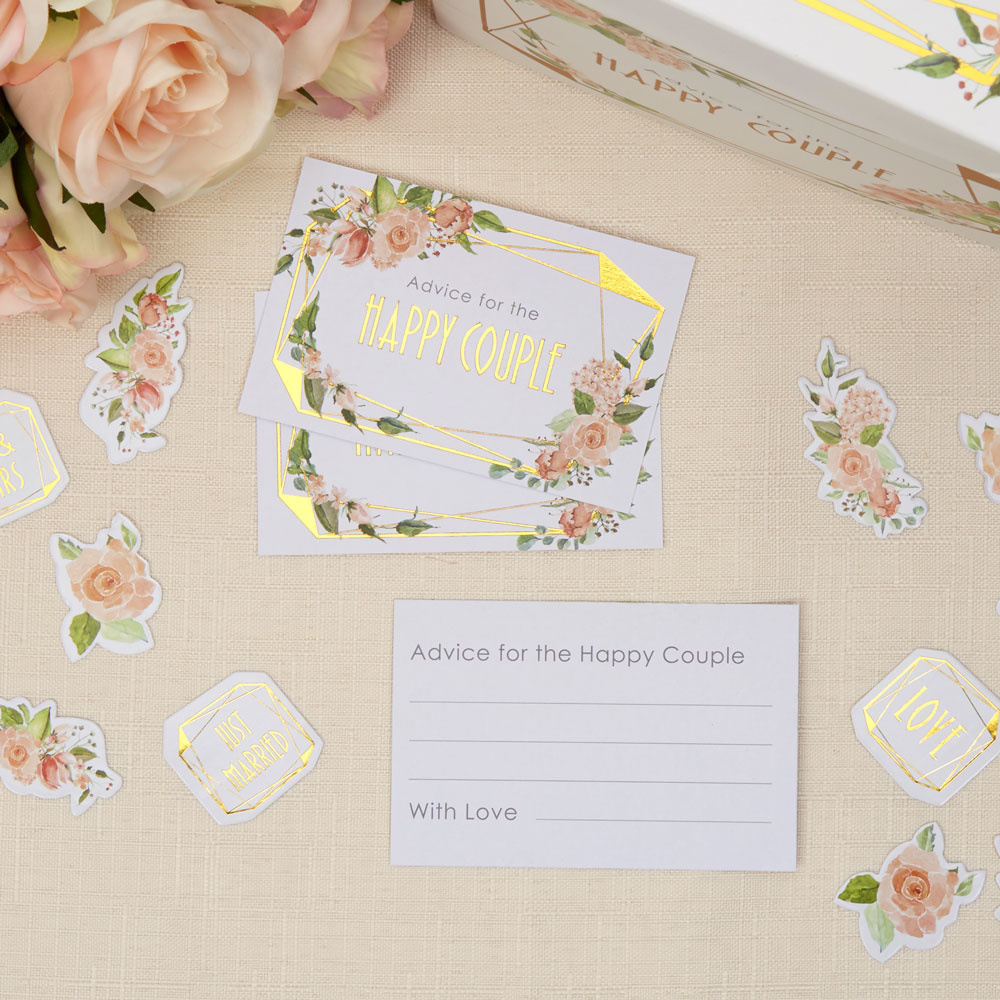 Bruiloft advieskaarten - Floral - Happy Couple - 25 stuks
