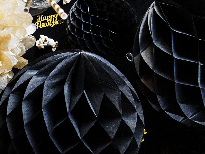 Honeycomb bal | Zwart | 20 cm