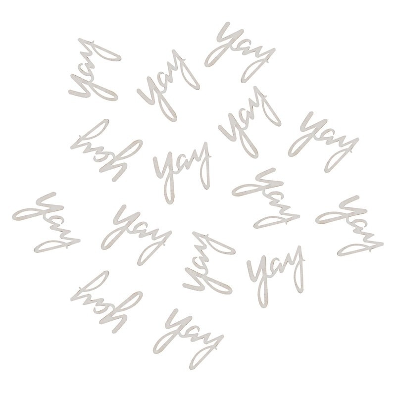 Houten tafelconfetti - Yay (25 stuks)