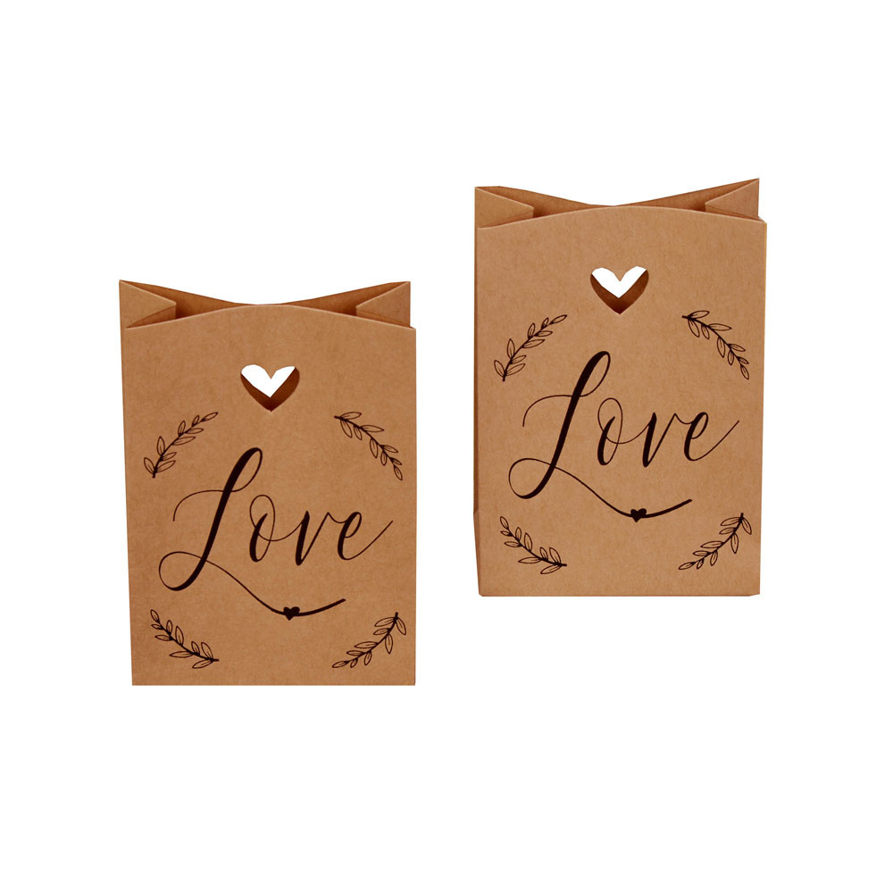 Bedankzakjes Love - kraft - 10 stuks