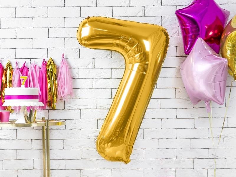 Cijfer folieballon 0 t/m 9 - kies je nummer - goud