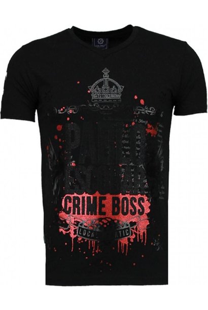 T-shirt Heren - Crime Boss - Zwart