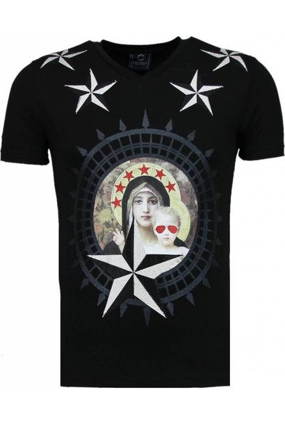 T-shirt Heren - Holy Mary - Zwart