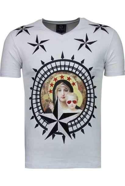 T-shirt Heren - Holy Mary - Wit