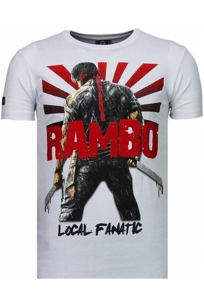 T-shirt Heren - Rambo - Wit