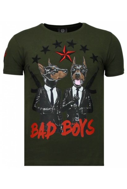 T-shirt Uomo - Bad Boys Pinscher - Verde