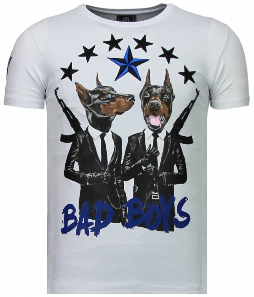 T-shirt Homme - Bad Boys Pinscher - Blanc-1