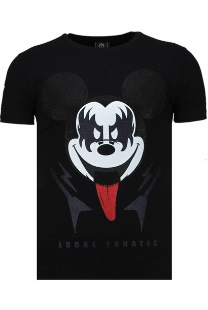 T-shirt Heren - Kiss My Mickey - Zwart