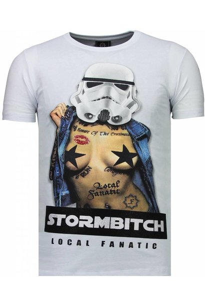 T-shirt Heren - Stormbitch - Wit