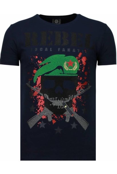 T-shirt Men - Skull Rebel - Blue