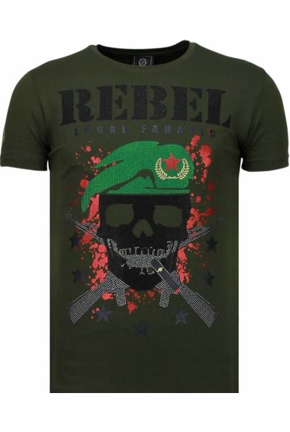 T-shirt Heren - Skull Rebel - Groen