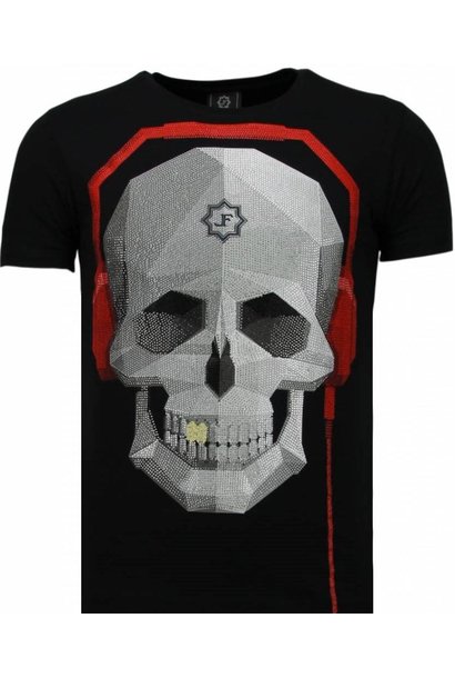 T-shirt Heren - Skull Beat - Zwart