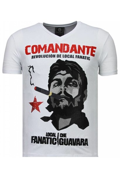 T-shirt Heren - El Comandante - Wit