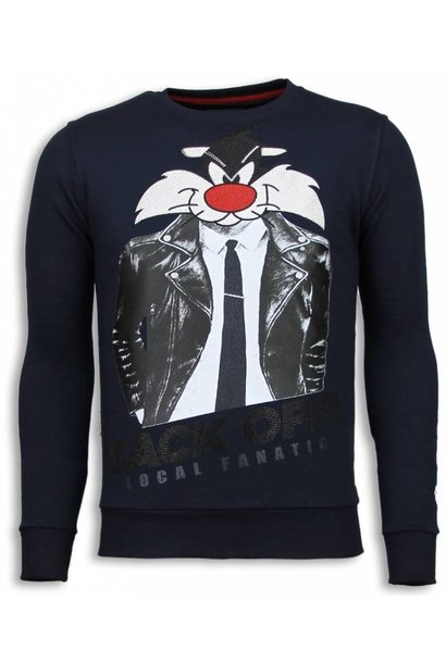 Sweatshirt Men - Pussy Cat - Blue