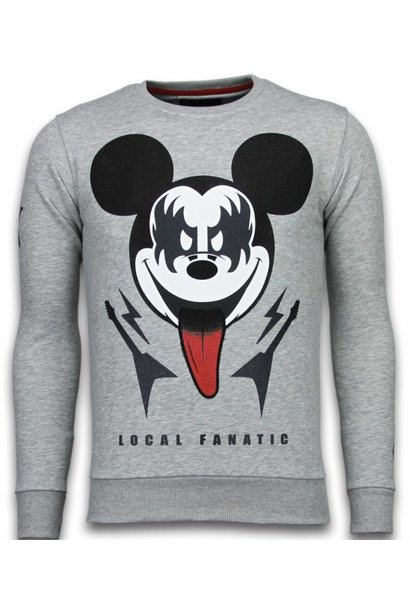 Sweater Heren - Kiss My Mickey - Grijs