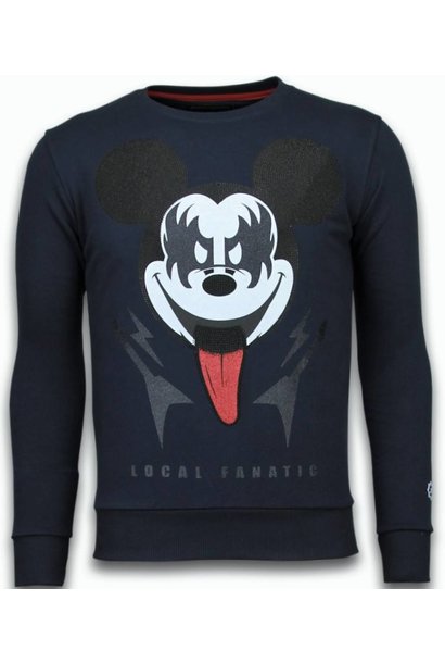 Sweater Heren - Kiss My Mickey - Blauw