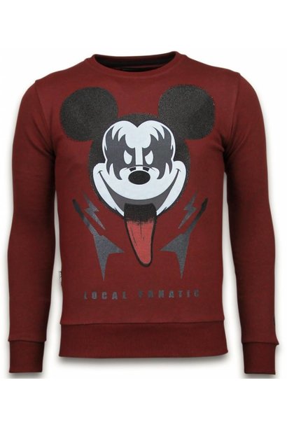 Sweater Heren - Kiss My Mickey - Bordeaux