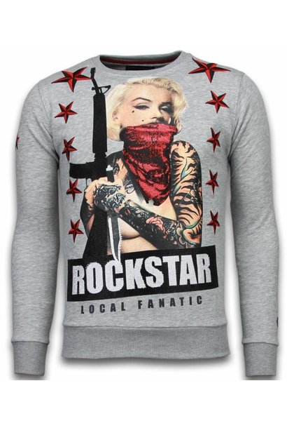 Sudadera Hombre - Marilyn Rockstar - Gris