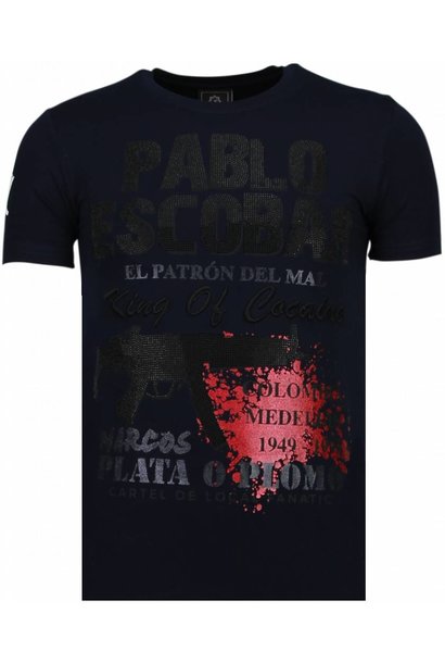 T-shirt Heren - Pablo Escobar Narcos - Blauw