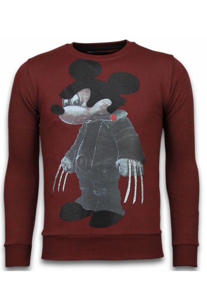 Sudadera Hombre - Bad Mouse - Burdeos