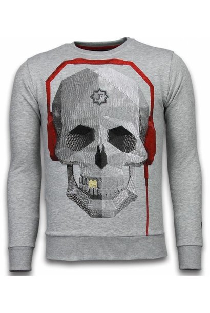 Sweater Heren - Skull Beat - Grijs