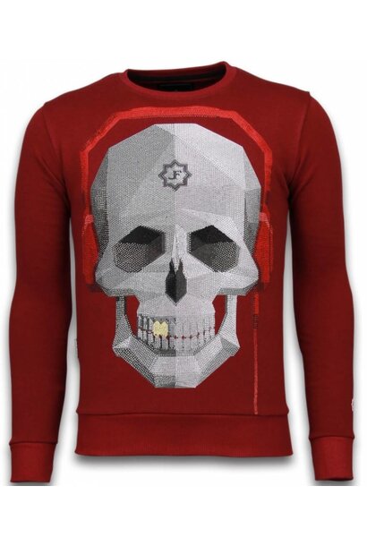 Sudadera Hombre - Skull Beat - Burdeos