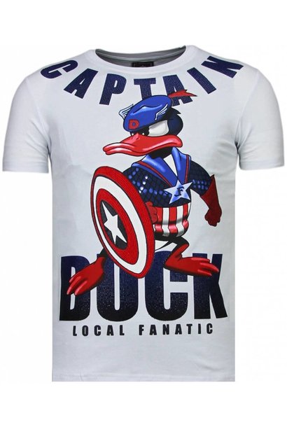 T-shirt Heren - Captain Duck - Wit