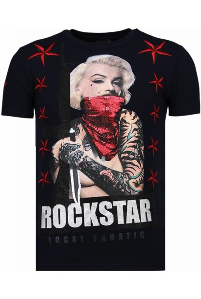 Camiseta Hombre - Marilyn Rockstar - Azul