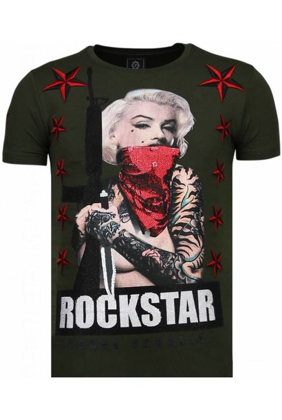 T-shirt Heren - Marilyn Rockstar - Groen