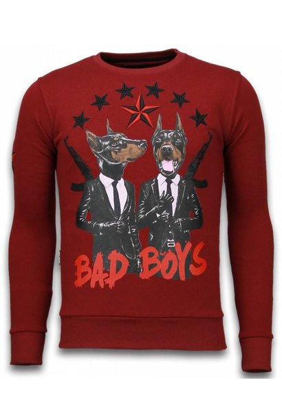 Sudadera Hombre - Bad Boys Pinscher - Burdeos