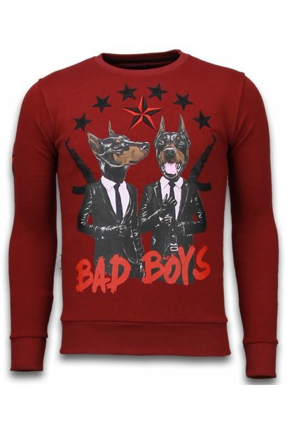 Sweater Heren - Bad Boys Pinscher - Bordeaux